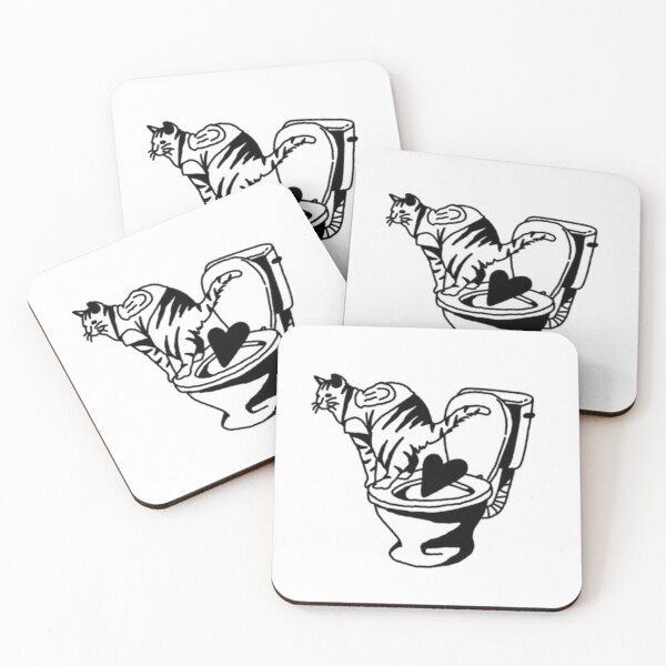 Item preview, Cat Heart Toilet Ironic Underground designed and sold by kolimandianp.