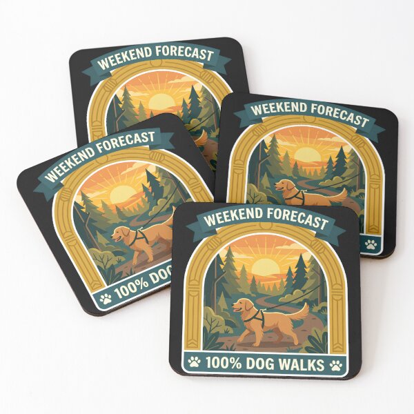 Item preview, Weekend Forecast 100% Dog Walks Funny Dog Funny Quote designed and sold by w66aboo.