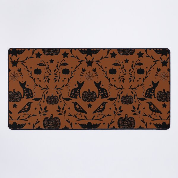 Item preview, Opulent Halloween Woodland Bats & Pumpkins – Burnt Copper designed and sold by susycosta.