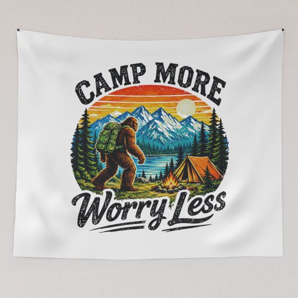 Item preview, Bigfoot Camping Adventure Camp More, Worry Less designed and sold by GabeMountainArt.
