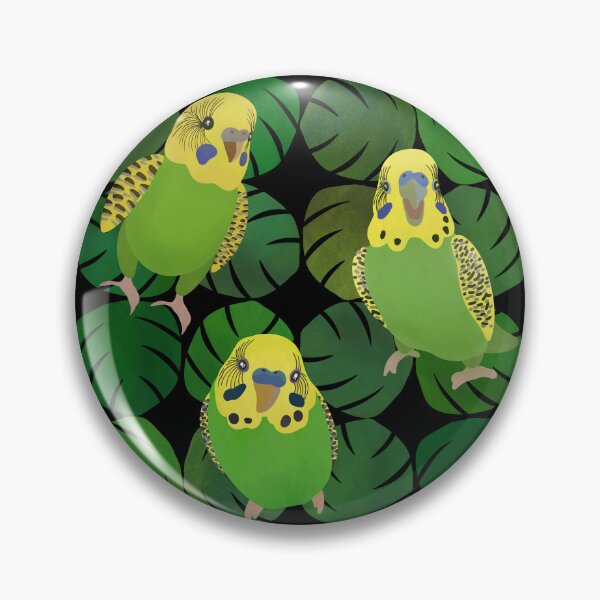 Item preview, Green Budgie with monstera leaves Pattern designed and sold by FandomizedRose.