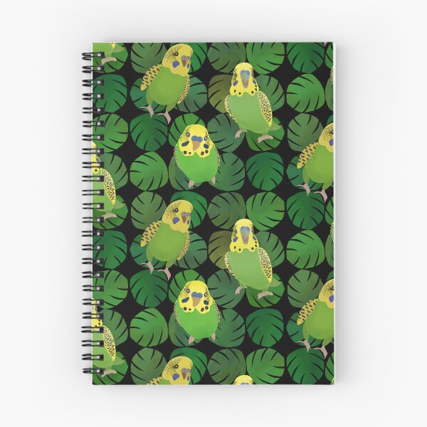Item preview, Green Budgie with monstera leaves Pattern designed and sold by FandomizedRose.