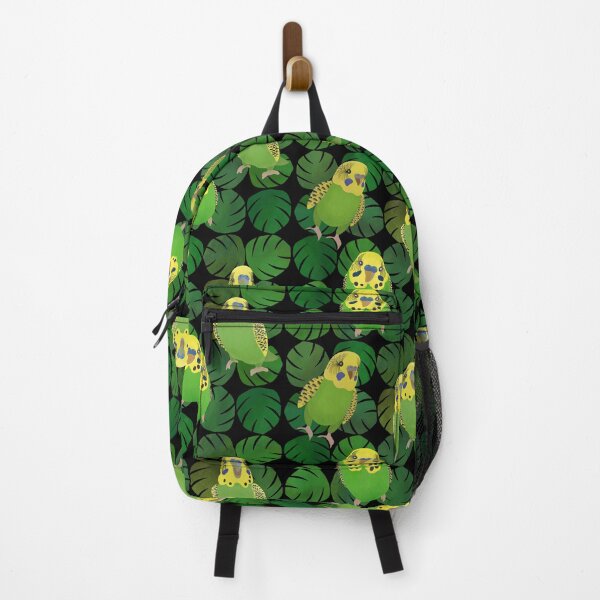 Item preview, Green Budgie with monstera leaves Pattern designed and sold by FandomizedRose.