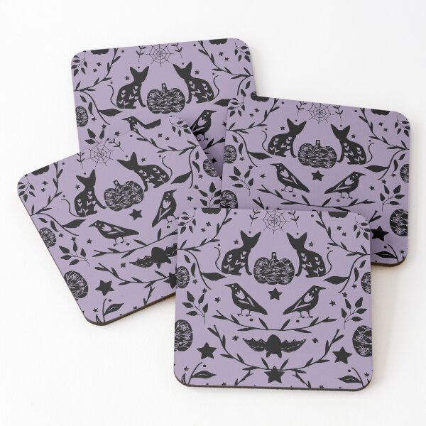 Item preview, Opulent Halloween Woodland Bats & Pumpkins – Lavender designed and sold by susycosta.