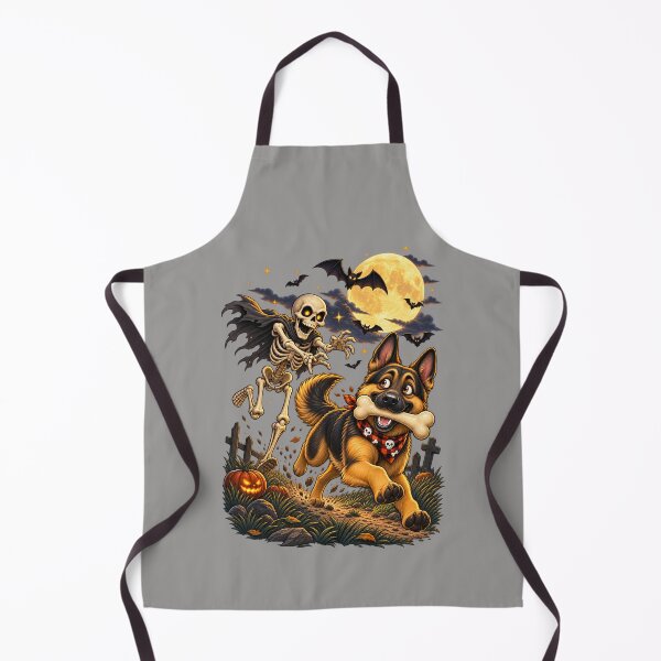 Item preview, Spooky German Shepherd Halloween Chase With Skeleton And Bats Animal Lover Animal Gift - Cool Halloween Animal Graphic Camel T-Shirt designed and sold by Camel & Quirk.