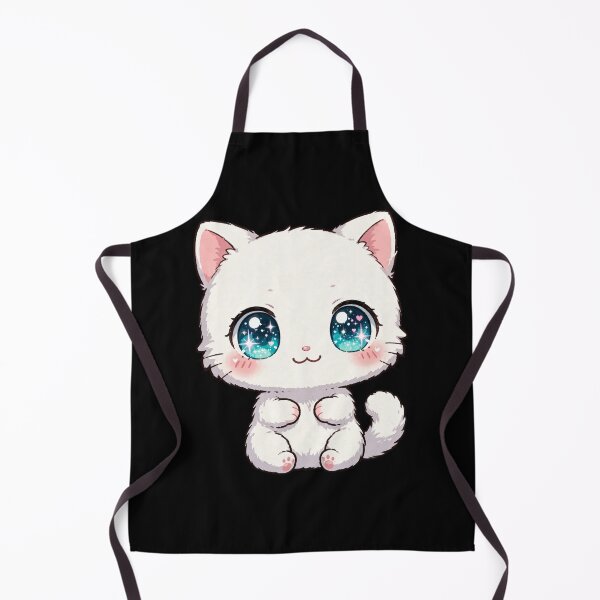 Item preview, Kawaii Galaxy Eyes Cat - Cute White Chibi Anime Kitten designed and sold by COLOR TALE STUDIO.