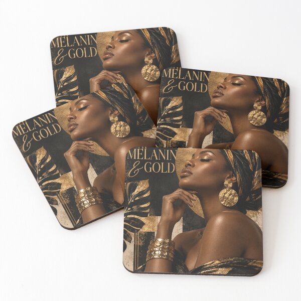 Item preview, Melanin & Gold — Luxury Black Woman Fine Art Portrait designed and sold by Ettevehs.