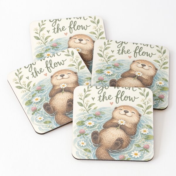 Item preview, Go With the Flow Otter designed and sold by Willow Sky.