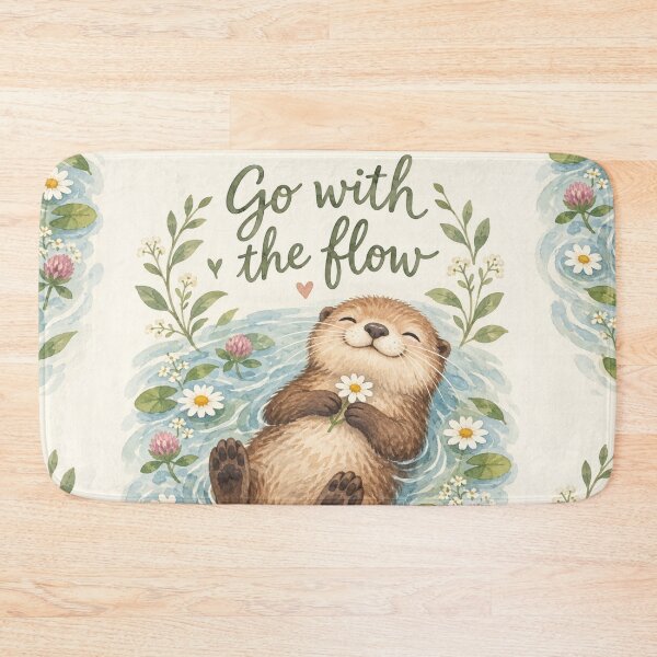 Item preview, Go With the Flow Otter designed and sold by Willow Sky.