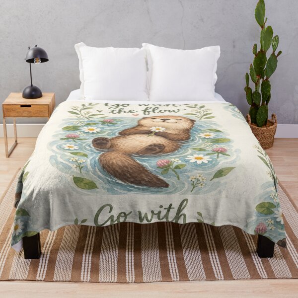 Item preview, Go With the Flow Otter designed and sold by Willow Sky.