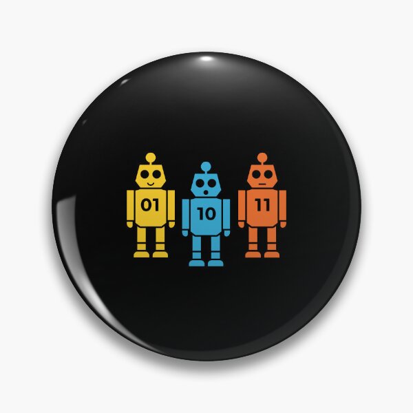 Artikelvorschau, Bedeutung des Roboter-Shirts mit den Binärzahlen 01 10 11 entworfen und verkauft von Designart68.