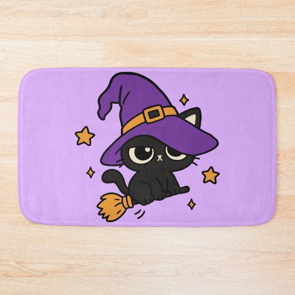 Item preview, Cute Witch Cat Halloween Kawaii Black Cat designed and sold by MewMade.