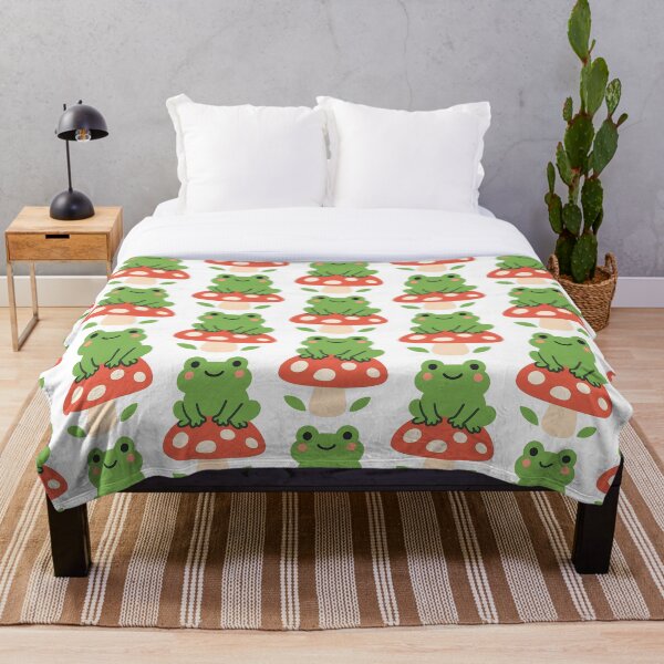 Item preview, Cute Kawaii Frog Sitting on Mushroom - Cottagecore Aesthetic Sticker Vector Design designed and sold by Nubian Style.