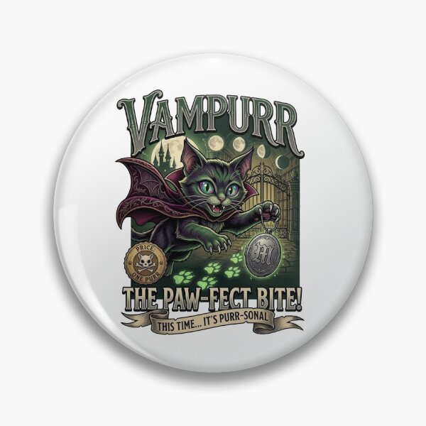 Item preview, Vampurr - The Paw-fect Bite Cute Vampire Cat designed and sold by designwiss.