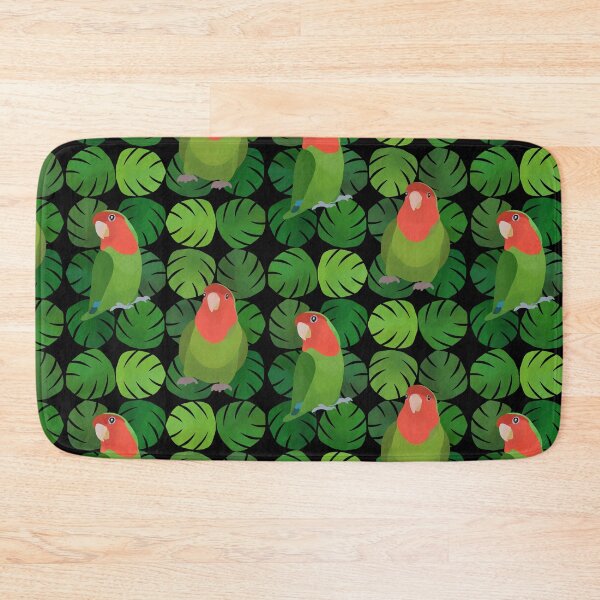 Item preview, Green lovebird with monstera leaves Pattern designed and sold by FandomizedRose.