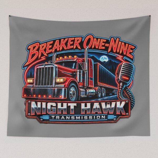 Item preview, Breaker One-Nine | Night Hawk | Neon CB Radio Semi Truck Art designed and sold by NomadForge.