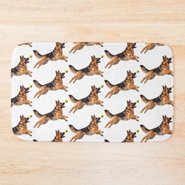 Item preview, German Shepherd Jumping for Tennis Ball Dog designed and sold by BackgroundND.