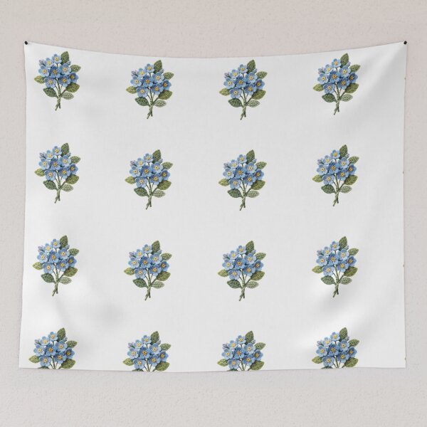 Item preview, Cute Blue Forget Me Not Flowers Bouquet Handcrafted Art designed and sold by Mellow Doodle Co..