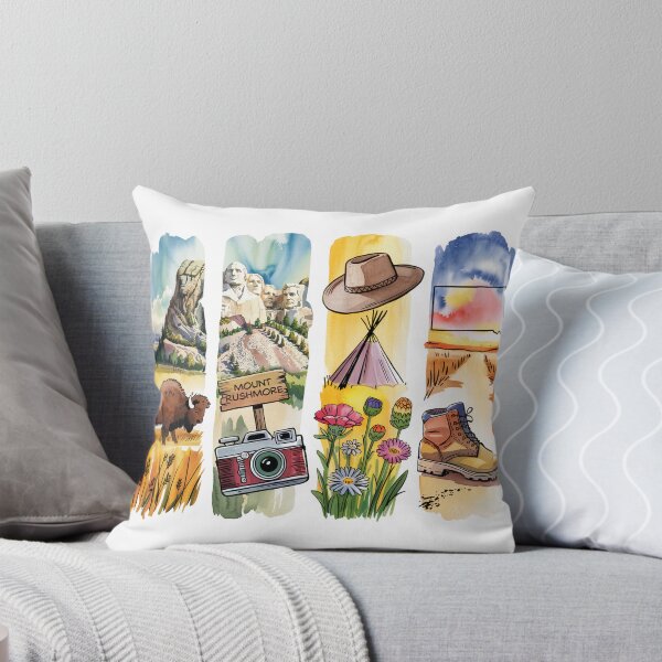 Item preview, South Dakota Badlands Watercolor – Rushmore & Bison designed and sold by Marie Gems.