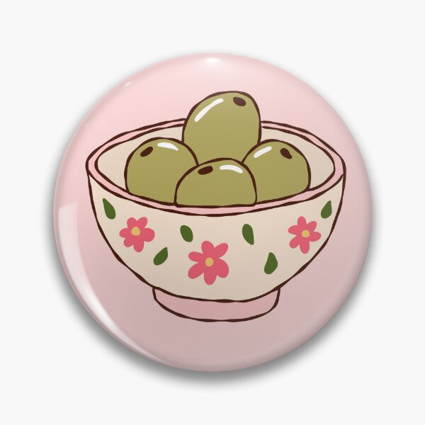 Item preview, Cute Floral Bowl of Olives – Mediterranean Foodie Art designed and sold by The Inspo Edit.