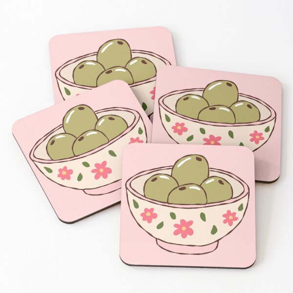 Item preview, Cute Floral Bowl of Olives – Mediterranean Foodie Art designed and sold by The Inspo Edit.