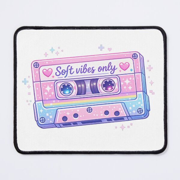 Item preview, Soft Vibes Only Pastel Cassette Aesthetic Art designed and sold by Sommium .