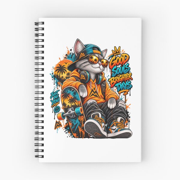 Item preview, Good Souls Brighter Days – Urban Skater Cat Street Art designed and sold by RAX Mirth Studio.