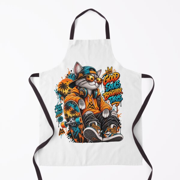 Item preview, Good Souls Brighter Days – Urban Skater Cat Street Art designed and sold by RAX Mirth Studio.