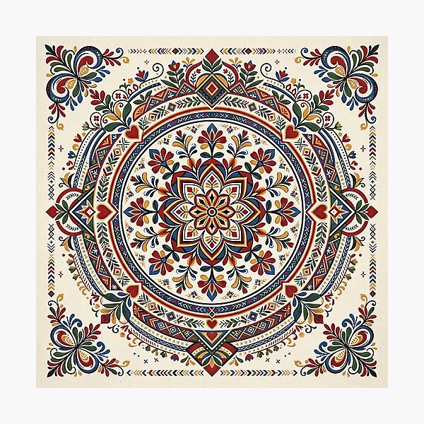 Item preview, European Heritage Floral Ornament designed and sold by BrainCurves.