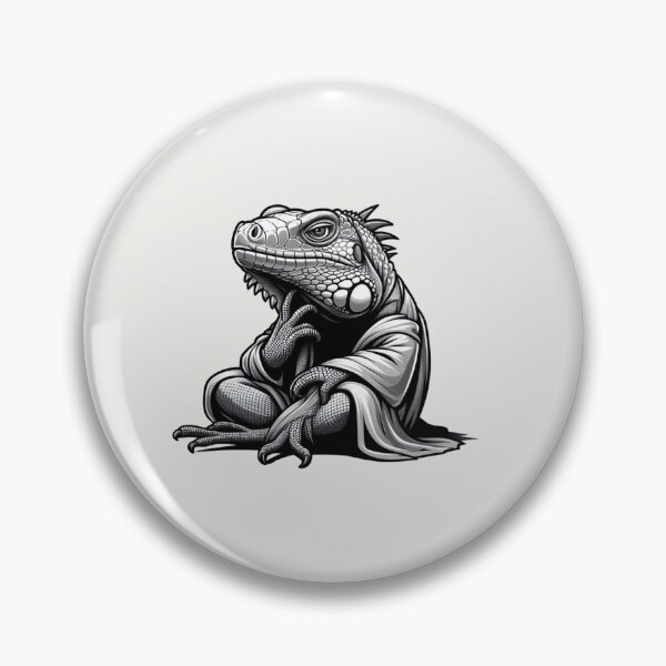 Item preview, Black and White Iguana in Robe Funny Reptile Character designed and sold by Safe Haven Pets.