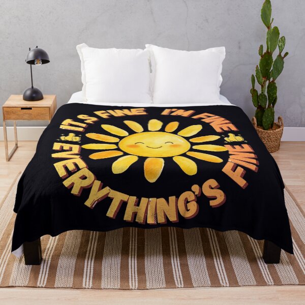Item preview, It's Fine I'm Fine Everything's Fine Funny Sunshine Retro Design designed and sold by Evelashop.