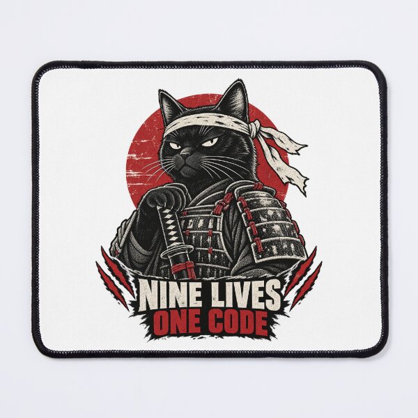 Item preview, Samurai Cat – Nine Lives One Code designed and sold by Univers-shop.