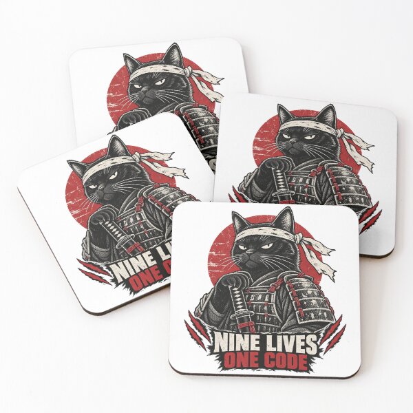 Item preview, Samurai Cat – Nine Lives One Code designed and sold by Univers-shop.