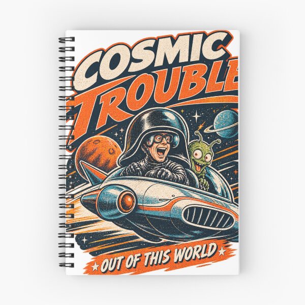 Item preview, Cosmic Trouble Retro Sci Fi UFO Alien Vintage Space Design designed and sold by rachidloucif.
