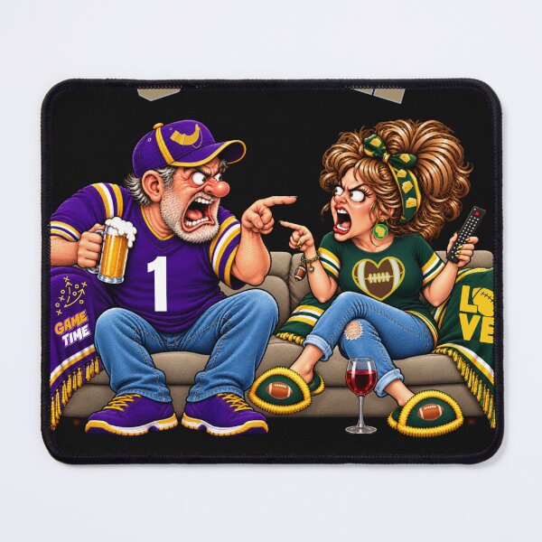 Item preview, Football Fans House Divided Minnesota Vikings & Green Bay Packers designed and sold by Bubba's Boutique.