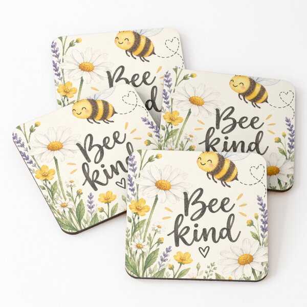 Item preview, Bee Kind Floral Positive Quote designed and sold by Willow Sky.