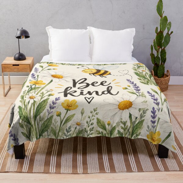 Item preview, Bee Kind Floral Positive Quote designed and sold by Willow Sky.