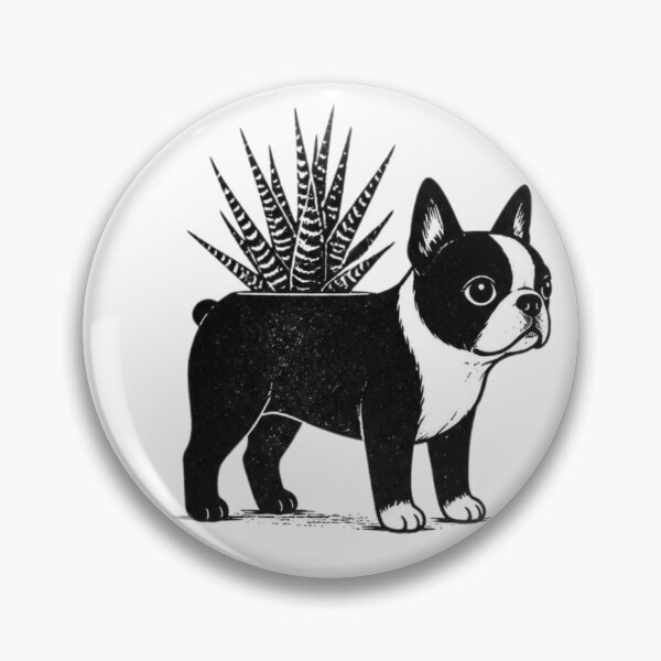 Item preview, Bostons & Botanicals Collection – Boston Terrier Aloe Planter Pup Dog & Succulent Lover Art  designed and sold by Bossie Brand Apparel .