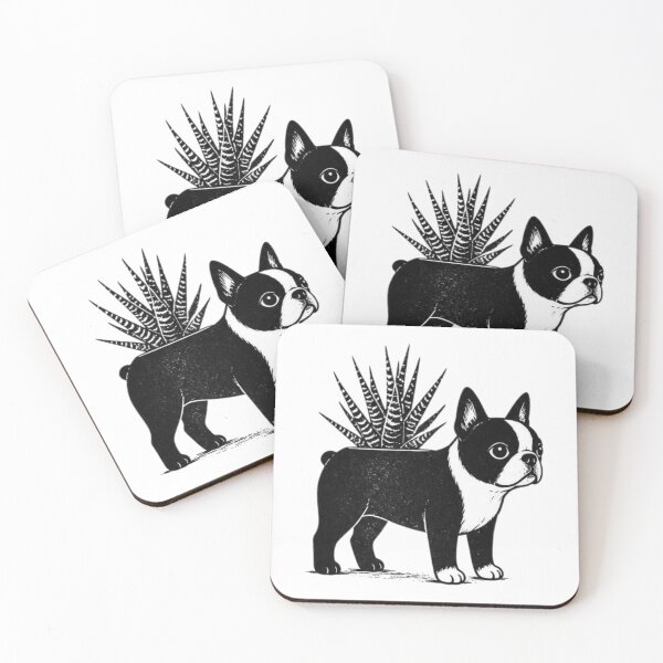 Item preview, Bostons & Botanicals Collection – Boston Terrier Aloe Planter Pup Dog & Succulent Lover Art  designed and sold by Bossie Brand Apparel .