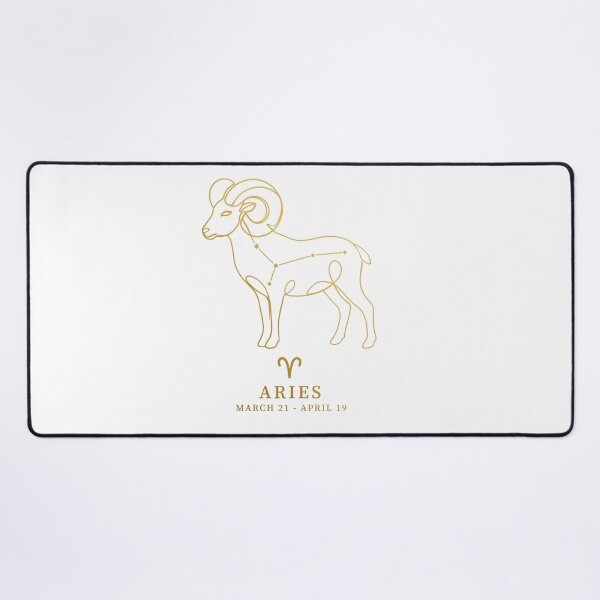 Item preview, Aries Constellation Ram Line Art - Vintage Gold Zodiac Star Sign designed and sold by Celestial Line Co..
