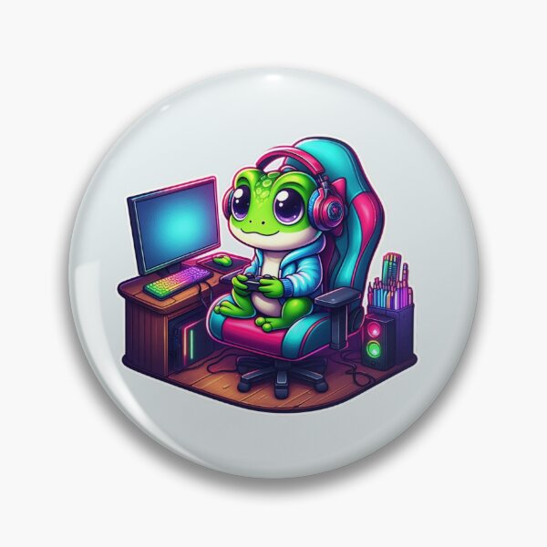 Item preview, Cute Frog Gamer Playing Video Games Gaming Setup Kawaii designed and sold by Safe Haven Pets.