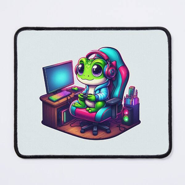 Item preview, Cute Frog Gamer Playing Video Games Gaming Setup Kawaii designed and sold by Safe Haven Pets.