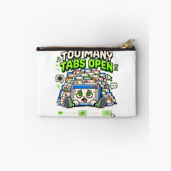 Item preview, Too Many Tabs Open – Retro Browser Chaos Humor designed and sold by Mad Factory Designs.