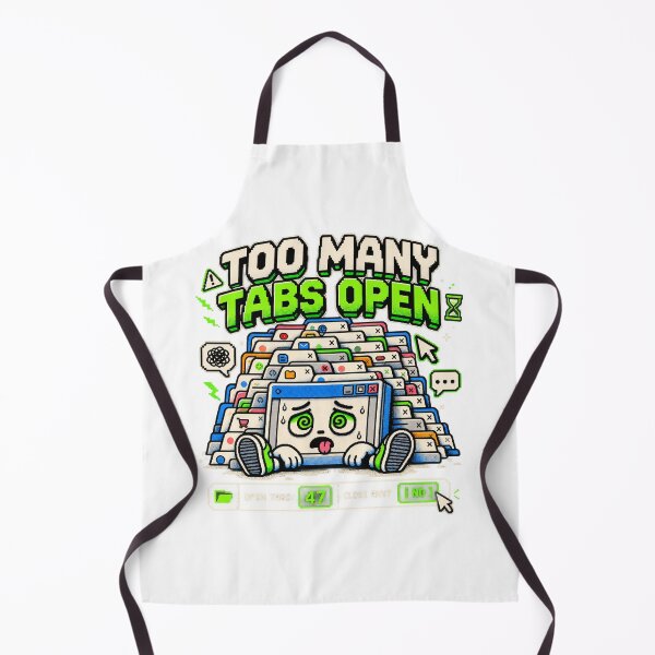 Item preview, Too Many Tabs Open – Retro Browser Chaos Humor designed and sold by Mad Factory Designs.