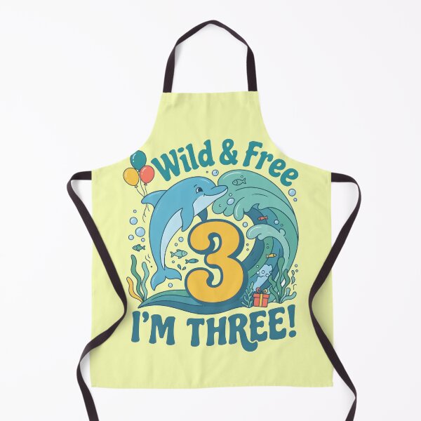 Item preview, Wild & Free, I Am Three! 3rd Birthday – Cute Dolphin Ocean Design designed and sold by Sea Gem.