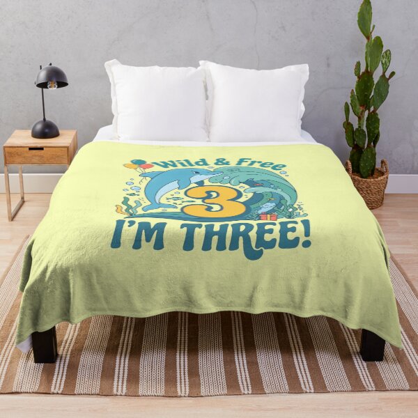 Item preview, Wild & Free, I Am Three! 3rd Birthday – Cute Dolphin Ocean Design designed and sold by Sea Gem.