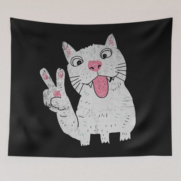 Item preview, Goofy Cat Peace Sign Chaos designed and sold by Studio Bootleg.