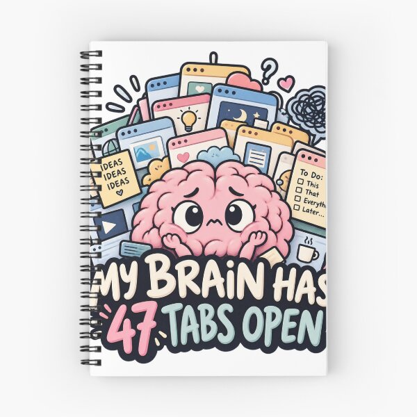 Item preview, My Brain Has 47 Tabs Open Funny Overthinking Brain designed and sold by Pixel & Ponder.