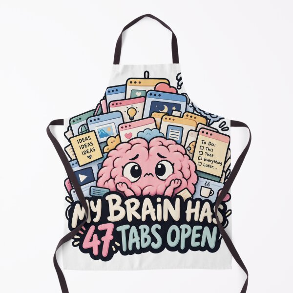 Item preview, My Brain Has 47 Tabs Open Funny Overthinking Brain designed and sold by Pixel & Ponder.