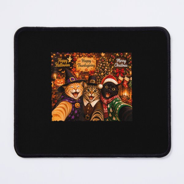 Item preview, Hallothanksmas Cat Selfie Halloween Thanksgiving Christmas designed and sold by StanaLuis.